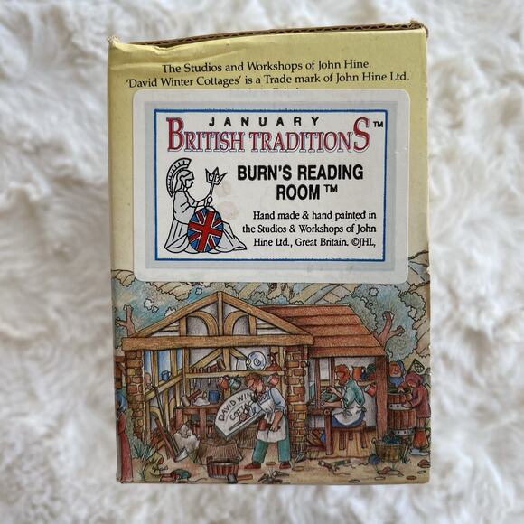 David Winter Cottages Burns' Reading Room January British Traditions With Box - Picture 2 of 11